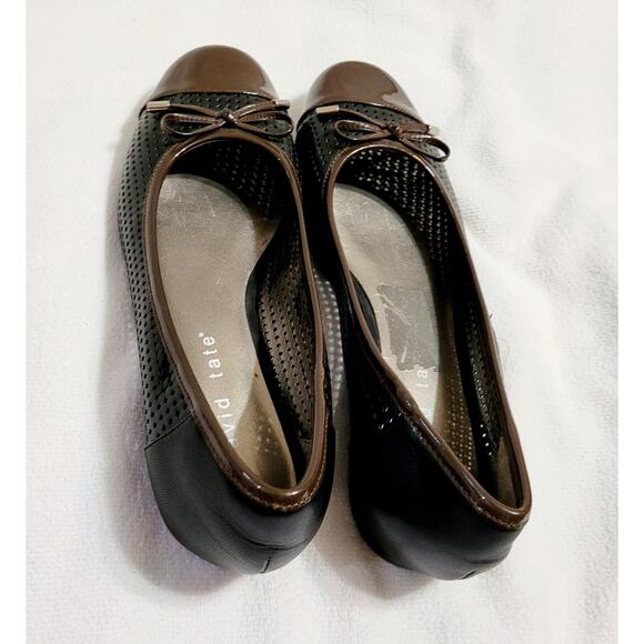 New David Tate brown patent leather bow ballet flats size 9 Classic Preppy - Picture 4 of 5